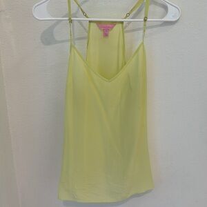 Lilly Pulitzer Yellow Silk Top Size Small